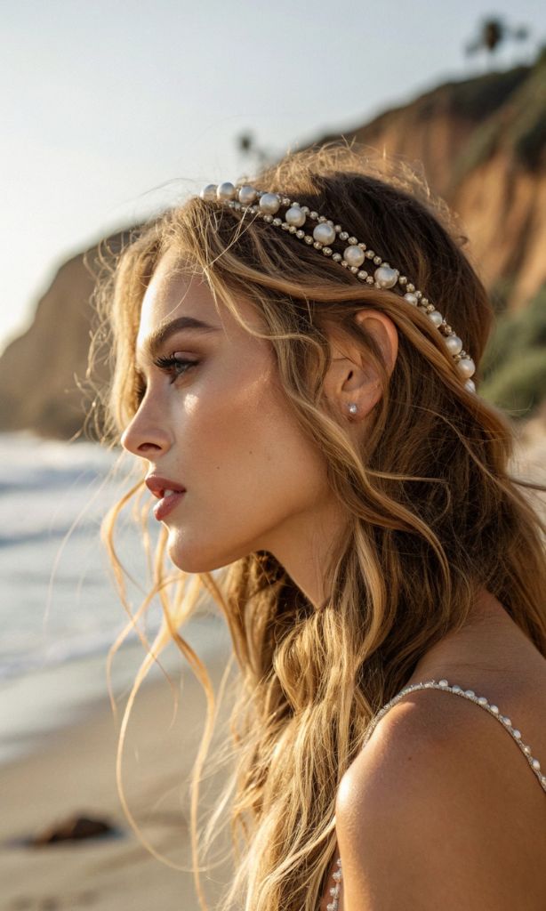 It is image on Loose Waves With Pearl Headband.
