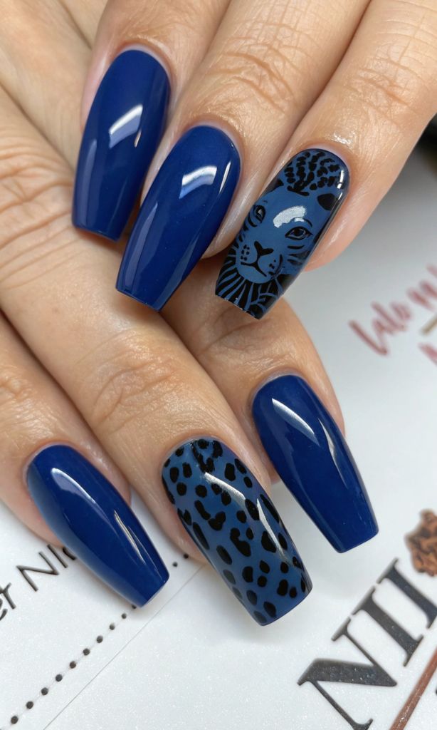 It is image on Nails With Black Leopard And Jaguar Art.
