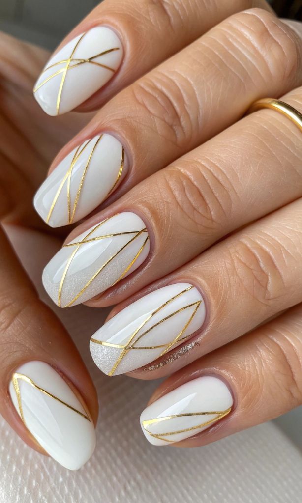 It is image on White Base Abstract Lines Art.
