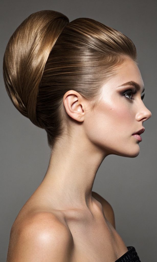It is image on Dramatic High Beehive Updo For Medium Hair Retro Style.