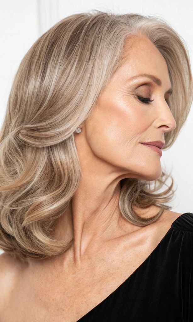 It is image on Classic Silver Blonde Bob Women Over 60 .