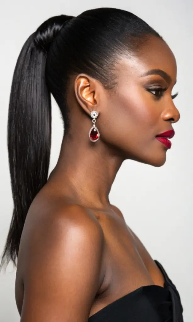 It is image on Classic Slicked Back Ponytail Hairstyles.