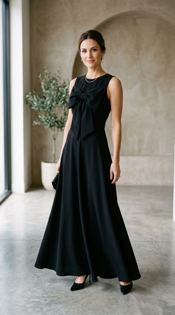 Timeless elegant black maxi dress