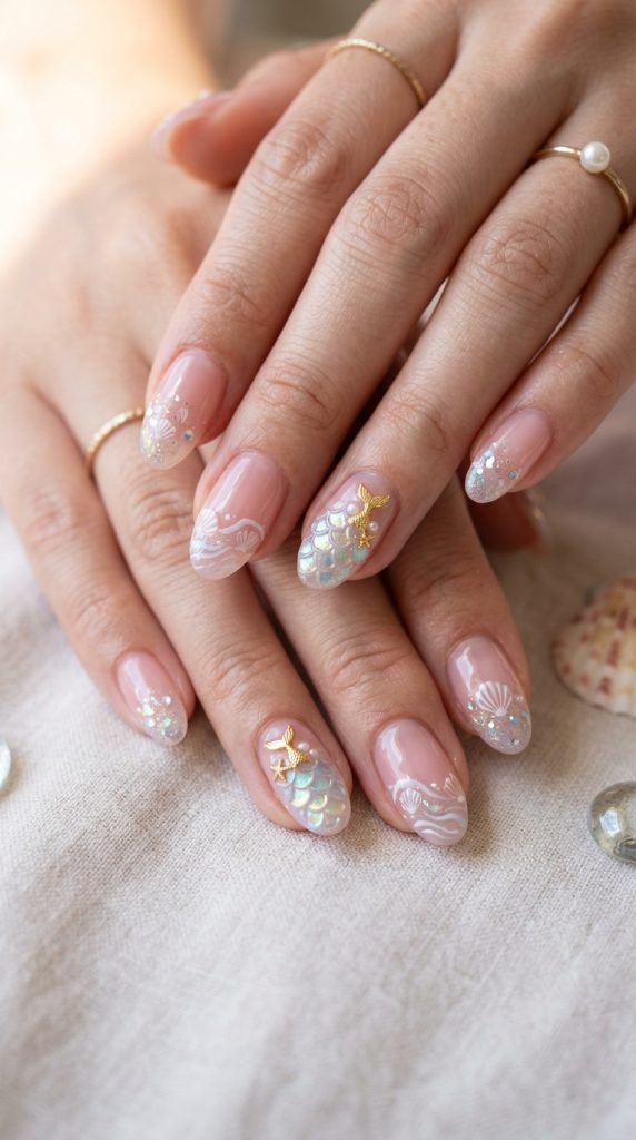 Blush pink jelly gel nails