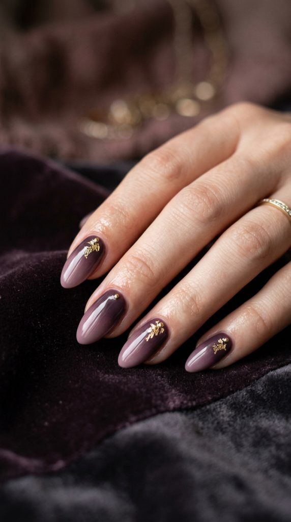 Plum and mauve ombre nails