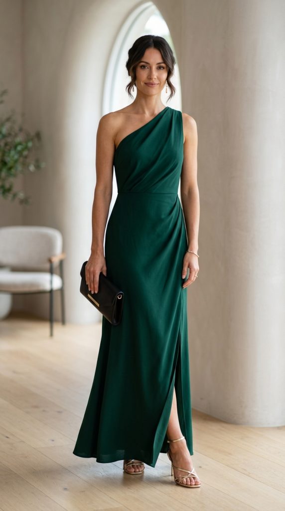 One-shoulder maxi dress for occasions